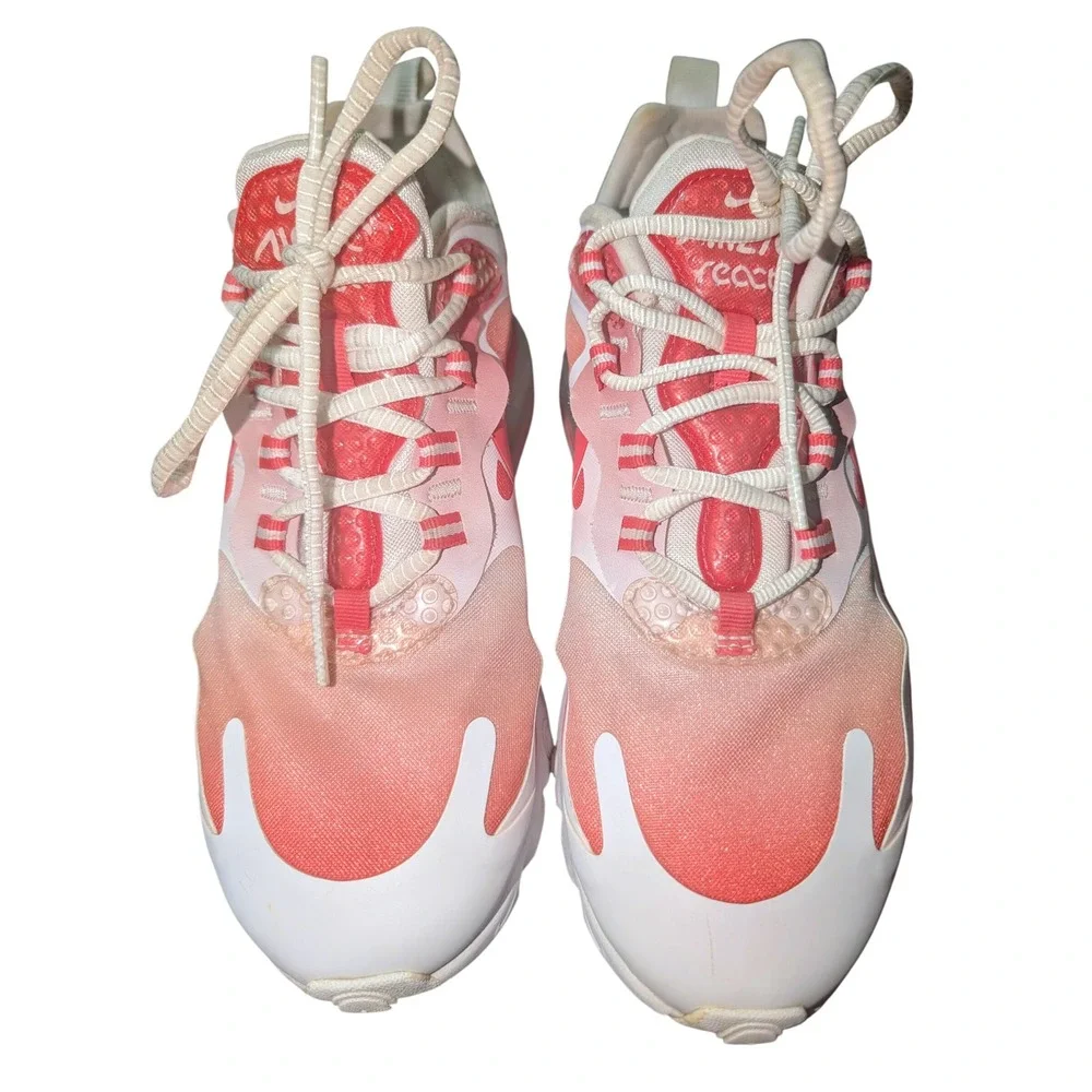 Nike Air Max 270 React White Hyper Pink Sneakers Y2K Women's 8 Streetwear Swag‎